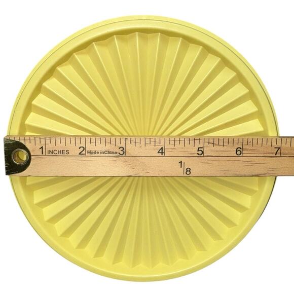 Tupperware Servalier Canister Harvest Gold Starburst Lid 70s Mod Retro Container - Picture 5 of 9